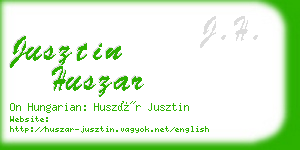 jusztin huszar business card